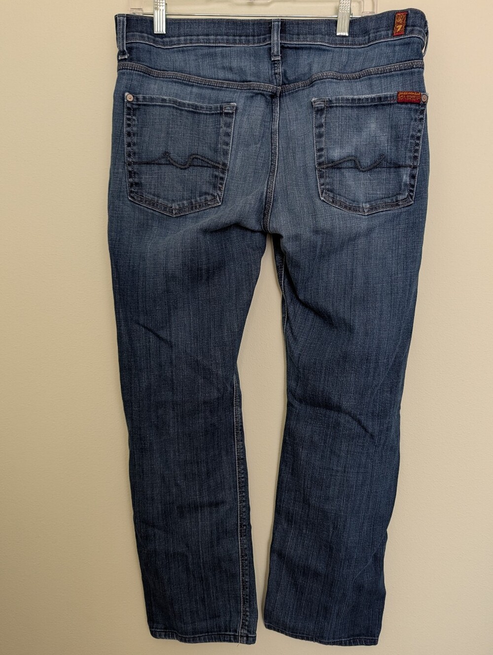 7 For All Mankind Slimmy Men’s Jeans Size 34 Blue Stretch Denim Straight Slim